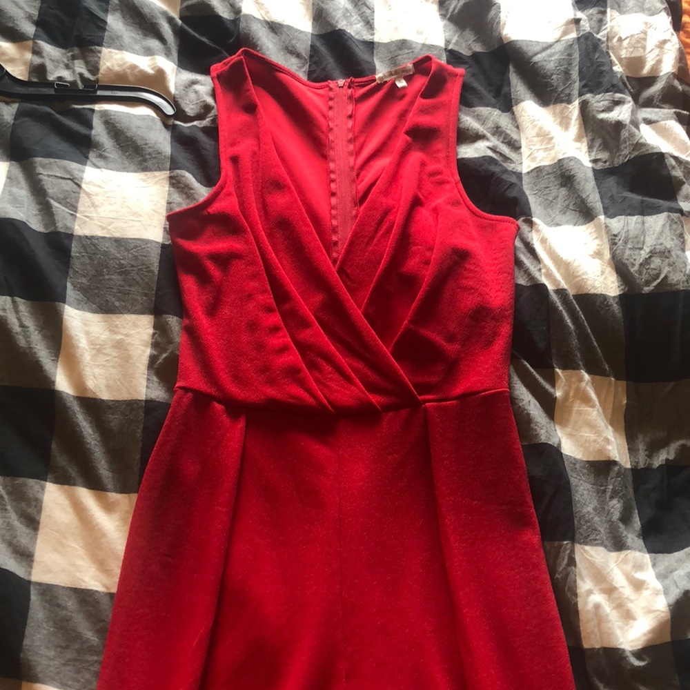 Red pant suit